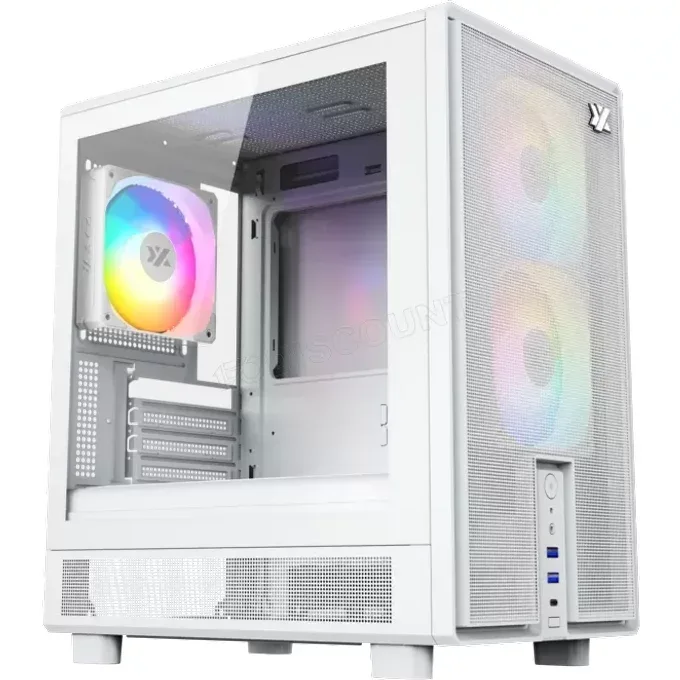 XYZ Atom RGB Boîtier Mini Tour Micro-ATX blanc