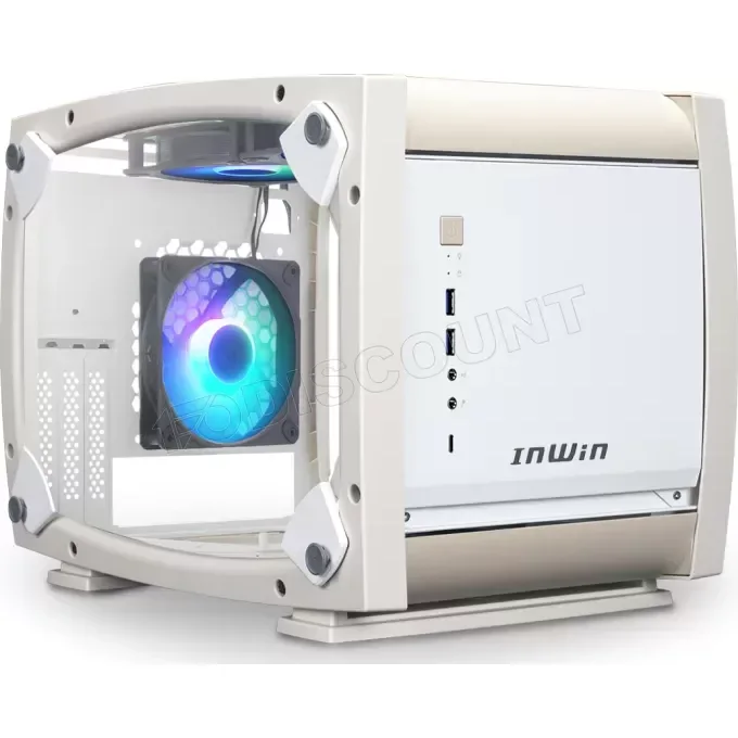 InWin Explorer Mini-ITX panneaux vitrés Blanc/Beige