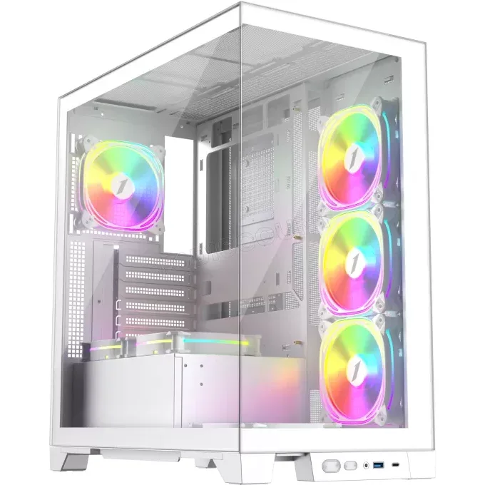 1stPlayer Mi8 White ATX ARGB verre trempé