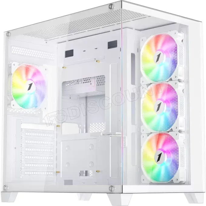 1stPlayer MV8-TP White boîtier ATX verre trempé RGB