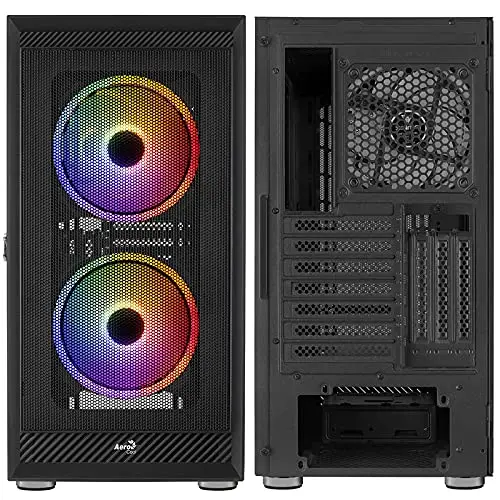 Boitier Moyen Tour ATX AeroCool Graphite RGB avec panneau vitré (Noir) - vue 3