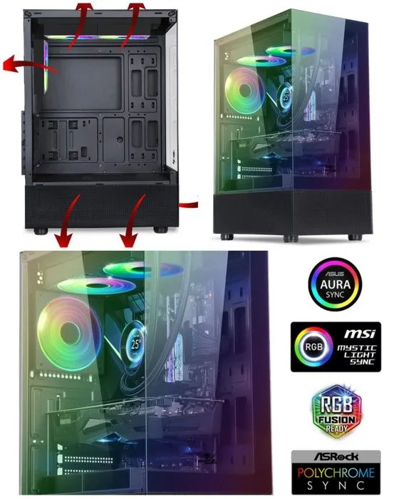 Spirit of Gamer Spectra Dark 3 ARGB Edition 3 ventilateurs 120mm ATX