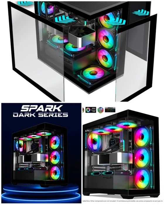 Spirit of Gamer Spark Dark ARGB 6 Ventilateurs 120mm ATX mATX ITX