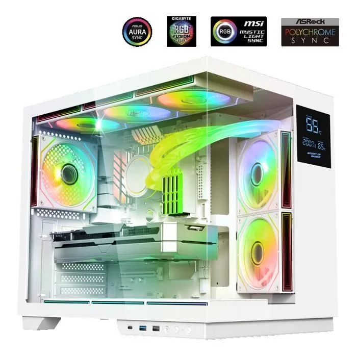 Spirit of Gamer VIPER CRX ARTIC Blanc 6 ventilateurs ARGB LCD
