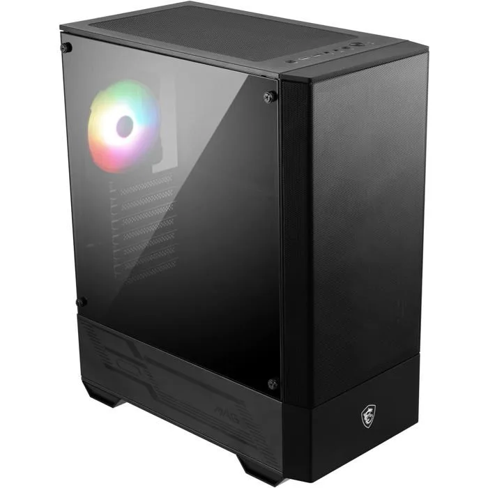 MSI MAG FORGE 110R Boîtier ATX Mid-Tower Noir Verre Trempé ARGB