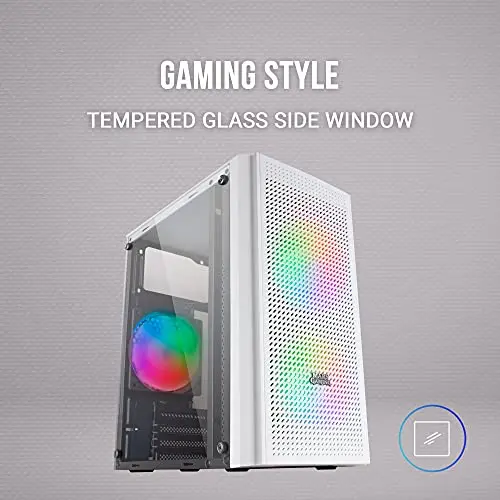 Boîtier PC Micro ATX - Mars Gaming - MC300 Blanc - Verre Trempé - 3 Ventilateurs FRGB - Total-Mesh - vue 4