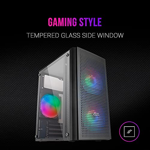 Boîtier PC Micro ATX - Mars Gaming - MC300 Noir - Verre Trempé - 3 Ventilateurs FRGB - Total-Mesh - vue 4