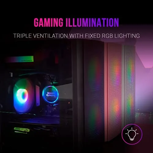 Boîtier PC Micro ATX - Mars Gaming - MC300 Rose - Verre Trempé - 3 Ventilateurs FRGB - Total-Mesh - vue 2