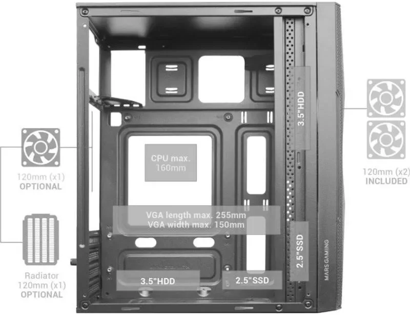Mars Gaming MC-ME ITX RGB - vue 5
