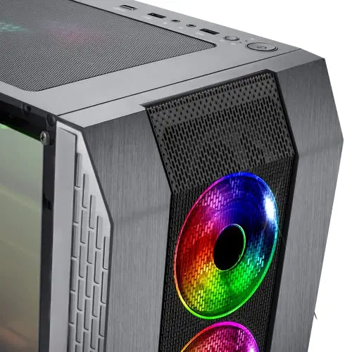 SPIRIT OF GAMER BOITIER PC ROGUE VI - Gamer - 4 Ventilateurs LED ARGB - MSI MYSTIC - ASROCK 3Pin - Noir - Verre trempé - vue 3