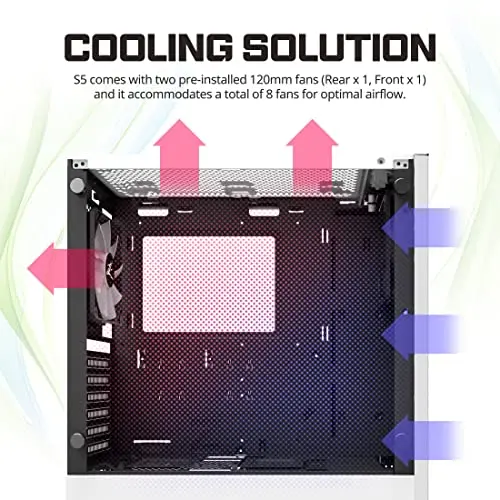 ZALMAN BOITIER PC S5 - Moyen Tour - Blanc - Verre trempé - Format ATX (S5TGWH) - vue 8
