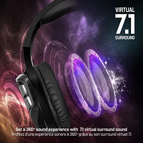 Spirit of Gamer XPERT-H1100 Casque Gaming Sans Fil 7.1 Surround - vue 4