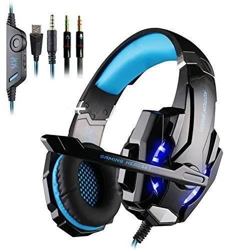 MOONMINI G9000 Casque gaming filaire LED bleu