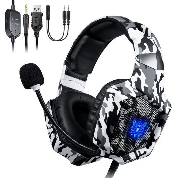 ONIKUMA K8 Camouflage 50mm LED RGB Filaire