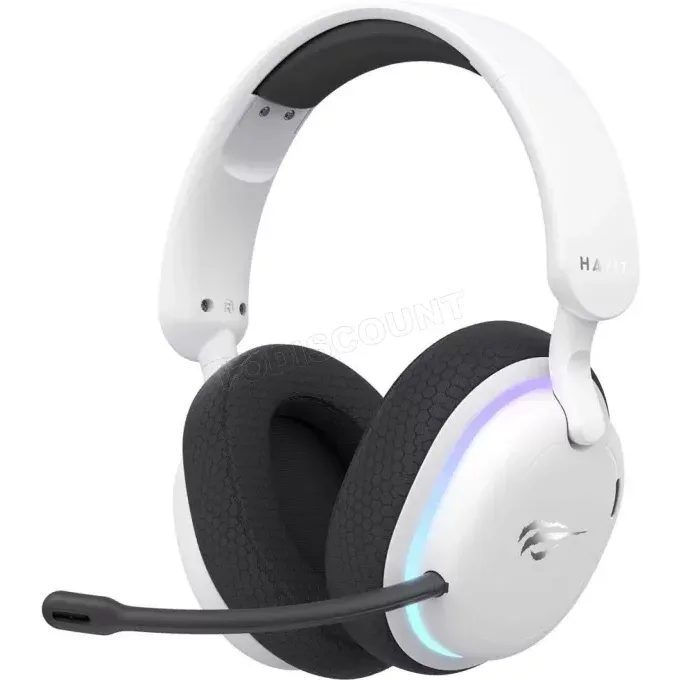 Havit Fuxi-H7 RGB casque gaming sans fil blanc