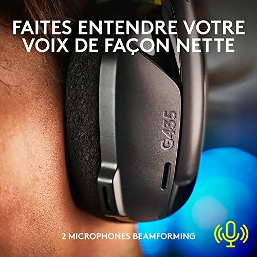 Logitech G435 Lightspeed Noir Sans-fil Bluetooth 18h - vue 6