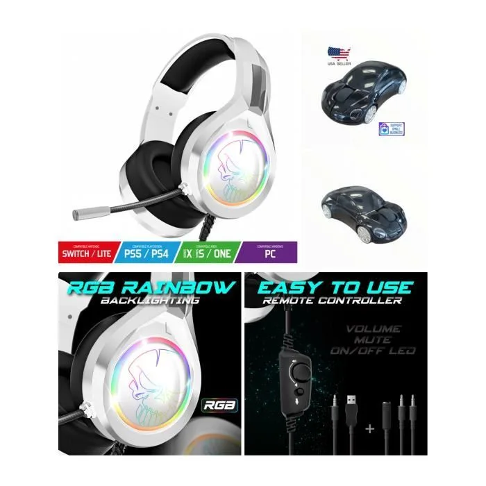 Spirit of Gamer Pro-H8 RGB Blanc