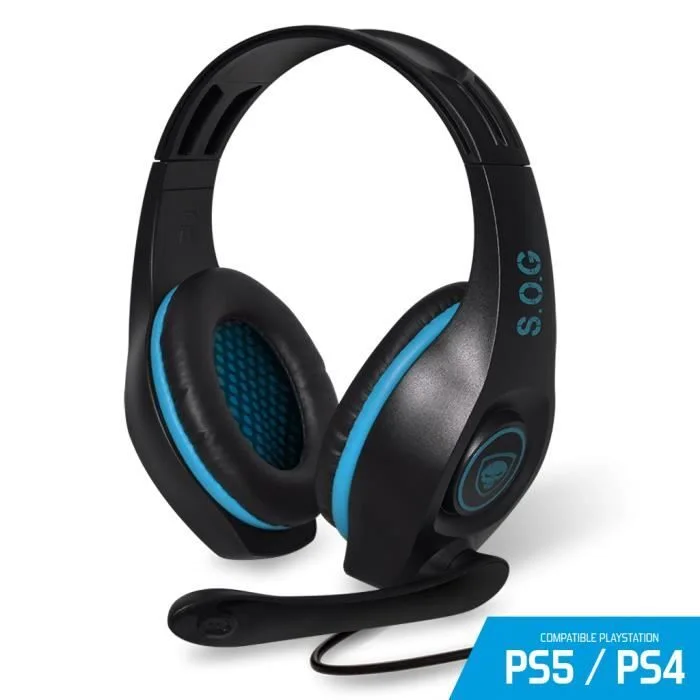 Spirit Of Gamer PRO-SH5 Casque Gaming Filaire Noir Bleu