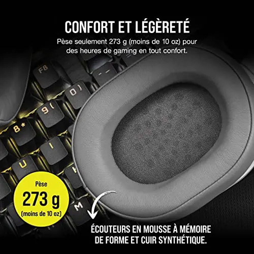 Corsair HS55 Surround Blanc Filaire 7.1 Dolby - vue 4