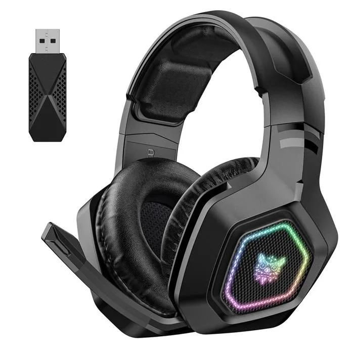 ONIKUMA B100 Casque Gaming Sans-fil 2.4G Bluetooth 5.3 50 mm 60 h