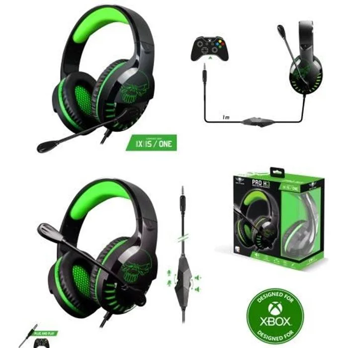 Spirit of Gamer Pro H3 Noir Rouge Casque Gaming Filaire 50mm