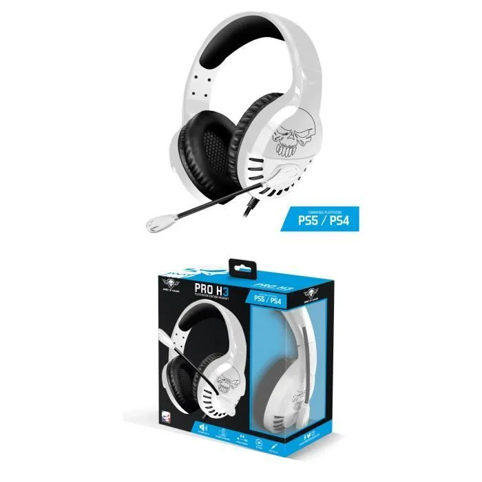 Spirit of Gamer Pro-H3 Blanc Filaire Jack 3,5 mm Stéréo 2.0