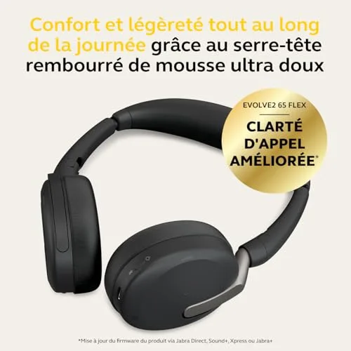 Jabra Evolve2 65 Flex MS Stereo ANC Hybride Bluetooth 5.2 - vue 2