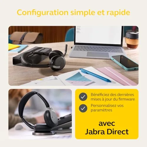 Jabra Evolve2 65 Flex MS Stereo ANC Hybride Bluetooth 5.2 - vue 5
