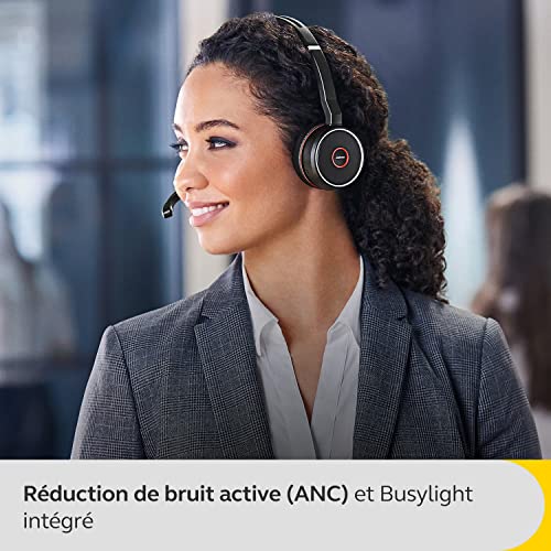 Jabra Evolve 75 SE UC Stereo Noir ANC Bluetooth - vue 4