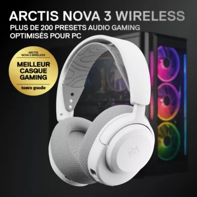 SteelSeries Arctis Nova 3 WL PC Blanc - vue 1