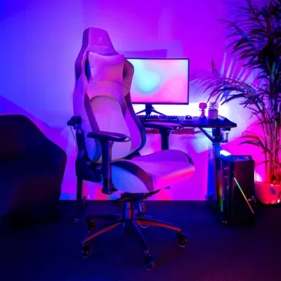 Skillkorp C20 Chaise Gaming Gris Tissu 4D - vue 1