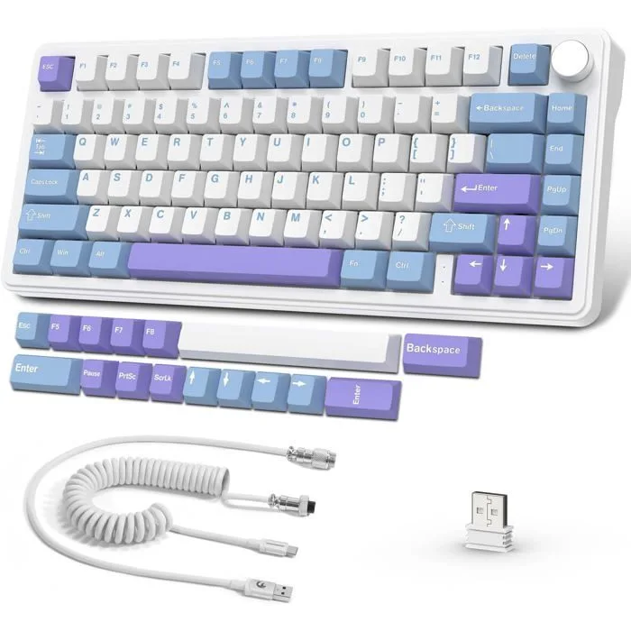 AJAZZ x Attack Shark X85 Clavier Mécanique 75% Sans Fil avec Knob Hot-Swap