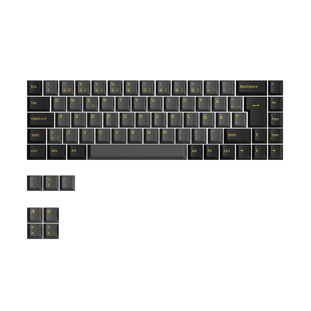 Akko Black & Gold ISO Nordic Keycap Set 76 touches PBT Cherry