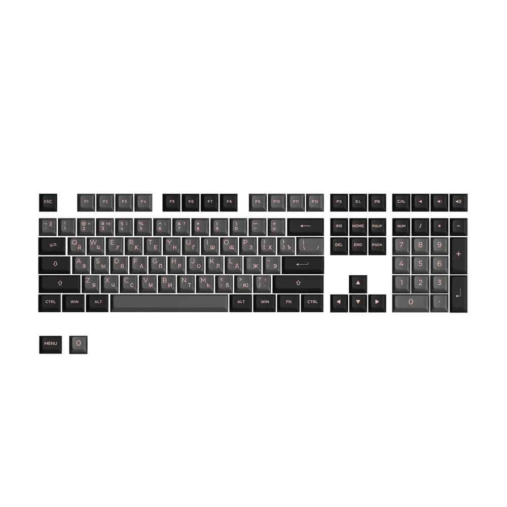 AKKO Black & Pink Cyrillic Keycap Set 110-key