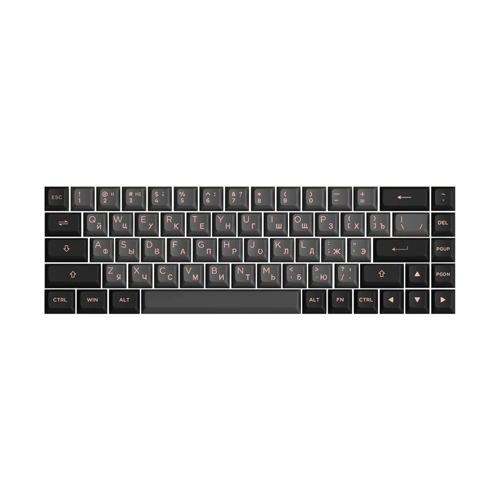 AKKO Black & Pink Cyrillic Keycap Set 68-Key