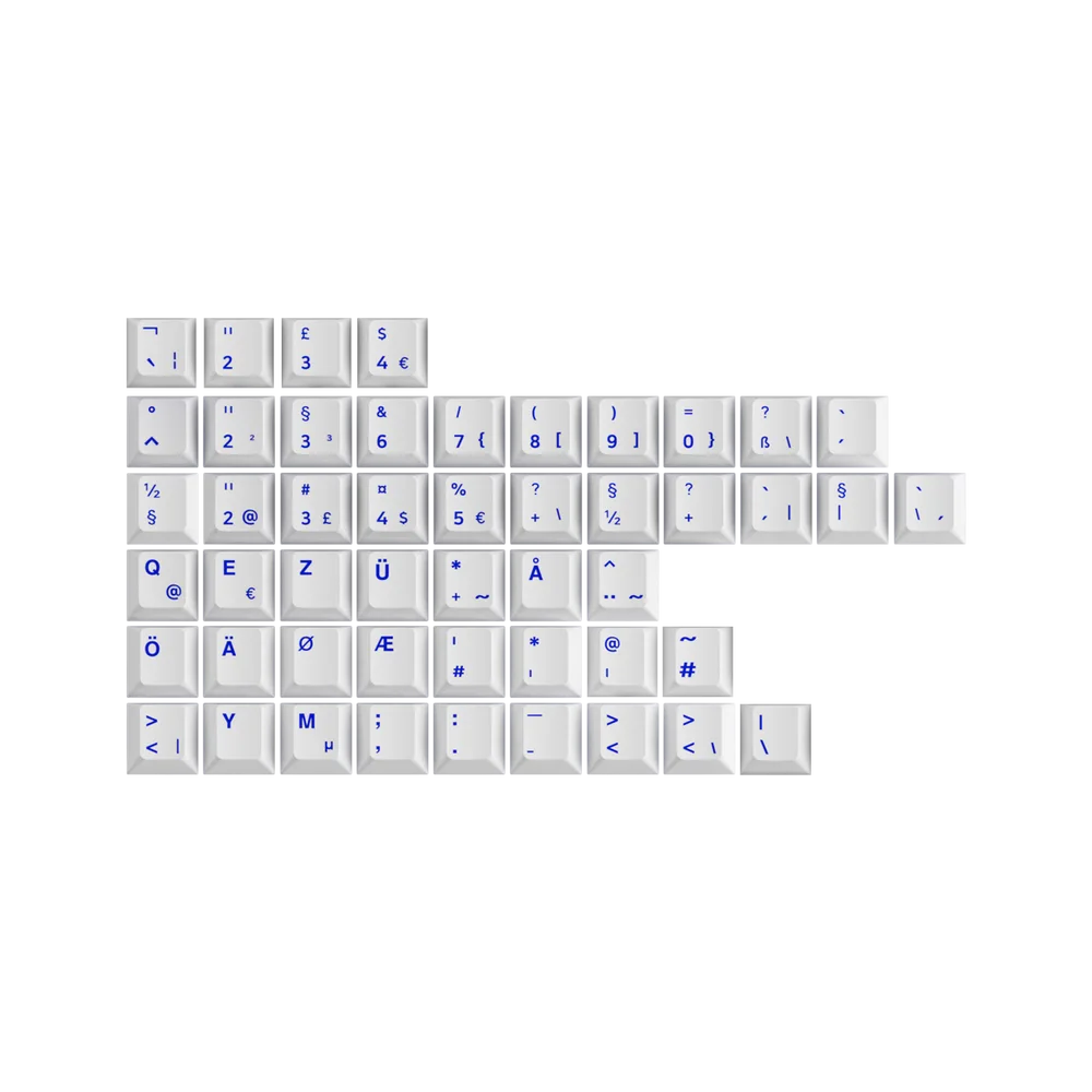 Akko Blue on White ISO Spare Keycap 49-key