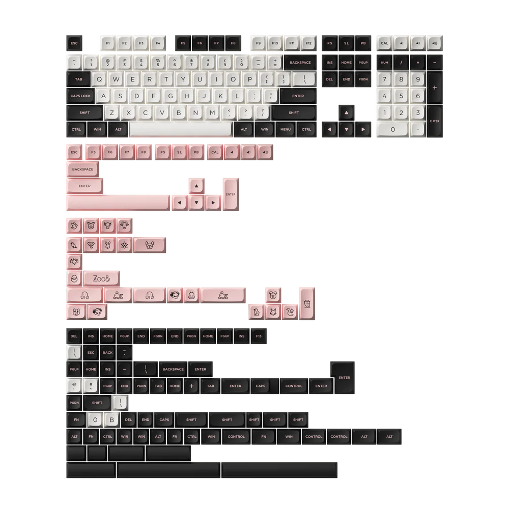 AKKO Carolina Blue Keycap Set 227-Key MDA PBT Double-Shot