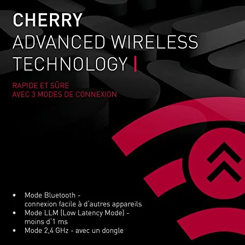 Cherry MX 3.0S Wireless RGB AZERTY Noir - vue 3