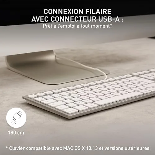 Cherry KC 6000 Slim For Mac AZERTY Membrane Filaire - vue 3