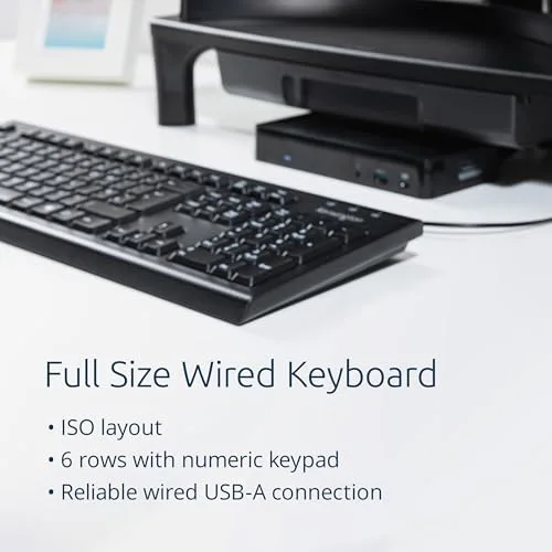 Clavier filaire allemand - Kensington - QWERTZ - Noir - Multi fonctionnel - Jeu - Affaires - Gaming - 3.2x17.5x45.79 cm - vue 3