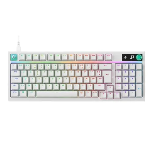 Logitech G316 X 98 Clavier Mécanique 98% AZERTY Blanc Hot-Swap RGB