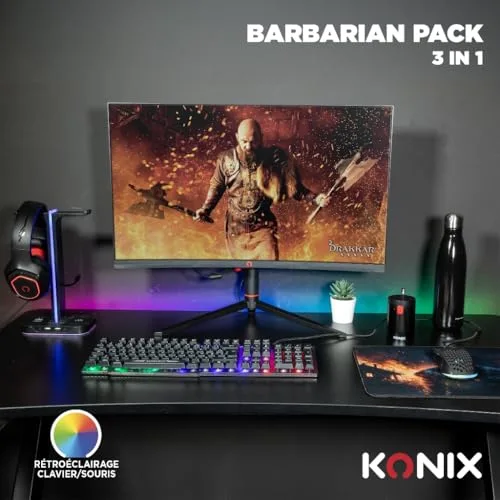Clavier gamer - Konix - Barbarian Pack - Rétroéclairé - Filaire - Membrane - vue 2