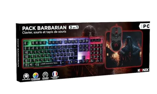 Clavier gamer - Konix - Barbarian Pack - Rétroéclairé - Filaire - Membrane - vue 6