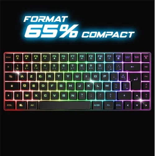 Spirit of Gamer ELITE K70RF Sans Fil RGB TKL 65% - vue 2