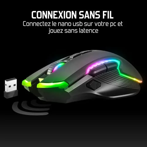 Spirit of Gamer ELITE K70RF Sans Fil RGB TKL 65% - vue 5