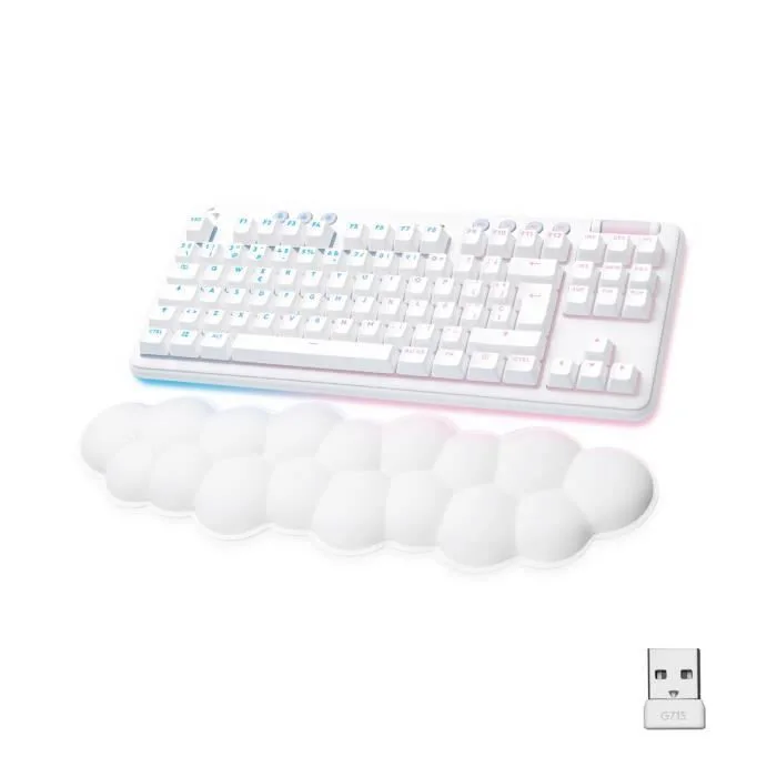 Logitech G715 TKL Mécanique Sans Fil RGB QWERTY Espagnol Blanc