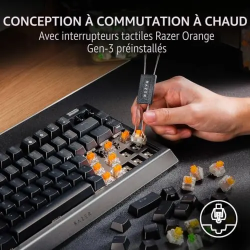 Razer BlackWidow V4 Pro 75% Orange - vue 2