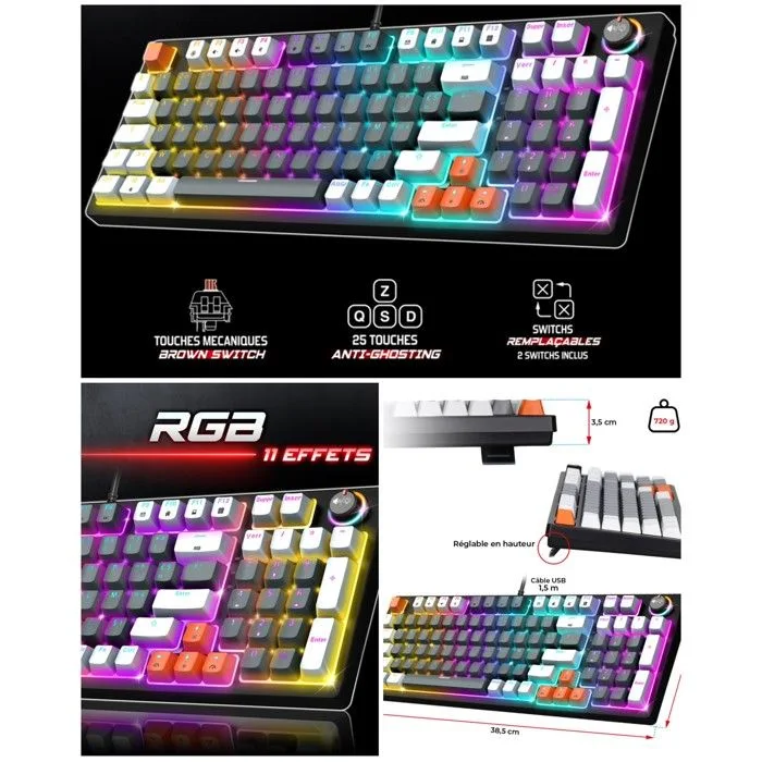 Spirit of Gamer XPERT K350 clavier mécanique RGB