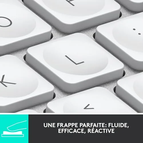 Logitech MX Keys Mini AZERTY Gris clair sans fil rétroéclairé - vue 3