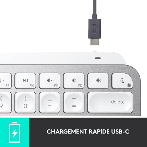 Logitech MX Keys Mini AZERTY Gris clair sans fil rétroéclairé - vue 9